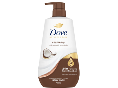 Dove Advanced Care Restoring Body Wash, Coconut & Almond Oils, 700 mL