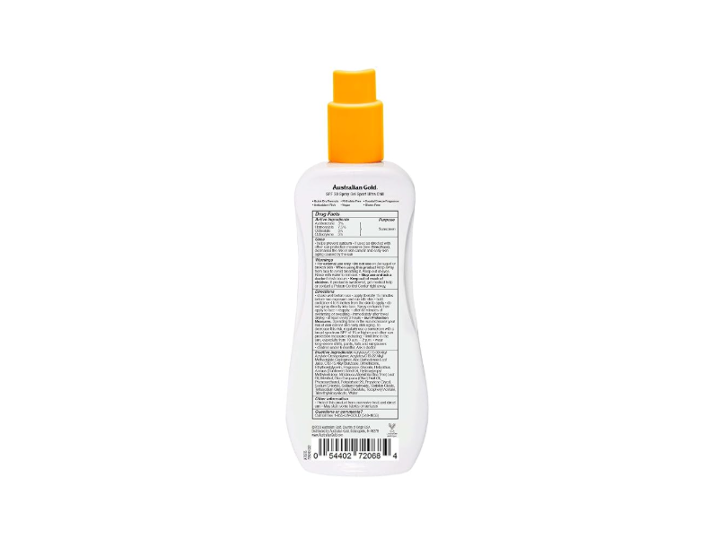 Australian Gold Extreme Sport Spray Gel Sunscreen, SPF 30, 8 fl oz/237 mL
