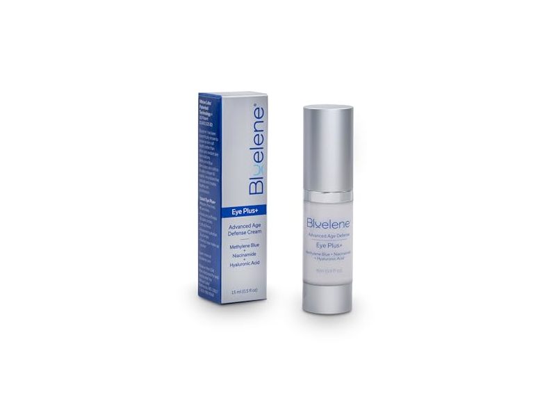 Bluelene EyePlus+ Advanced Age Defense Cream, Methylene Blue + Niacinamide + Hyaluronic Acid, 0.5 fl oz/15 mL