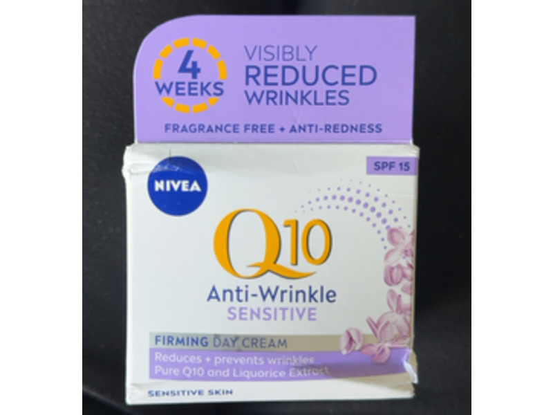 Nivea Q10 Anti-Wrinkle Firming Day Cream, Sensitive Skin, SPF 15, 50 mL
