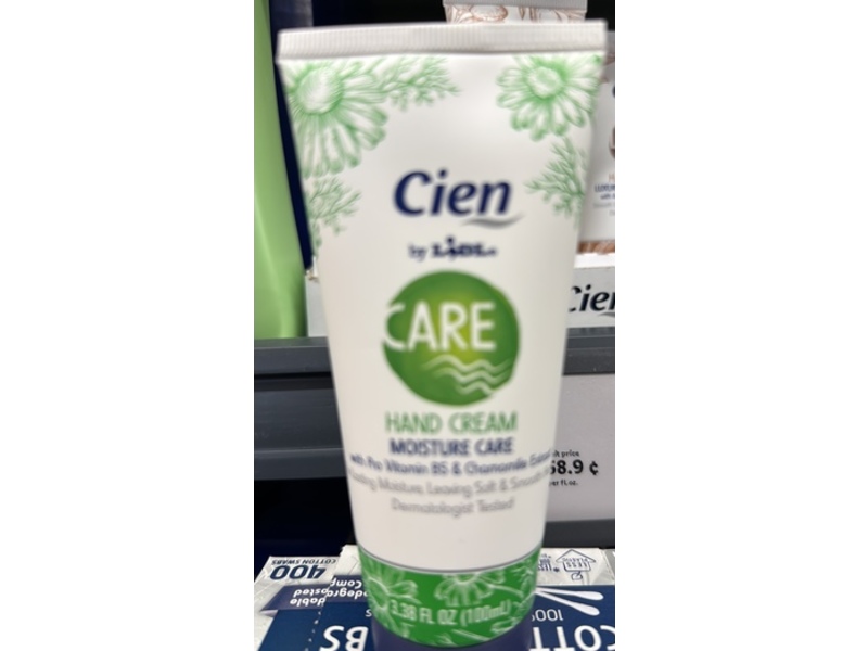 Cien Care Hand Cream, 3.38 fl oz/100 mL