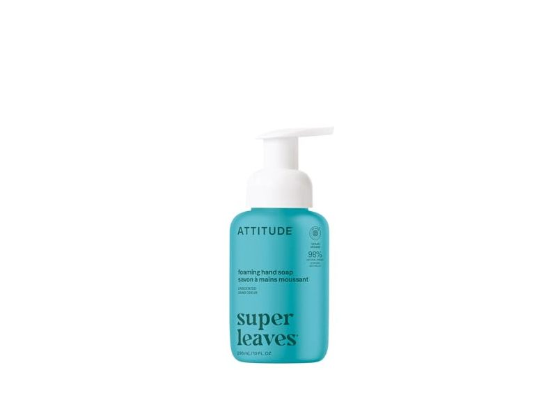 Attitude Super Leaves Foaming Hand Soap, Unscented, 10 fl oz/295 mL