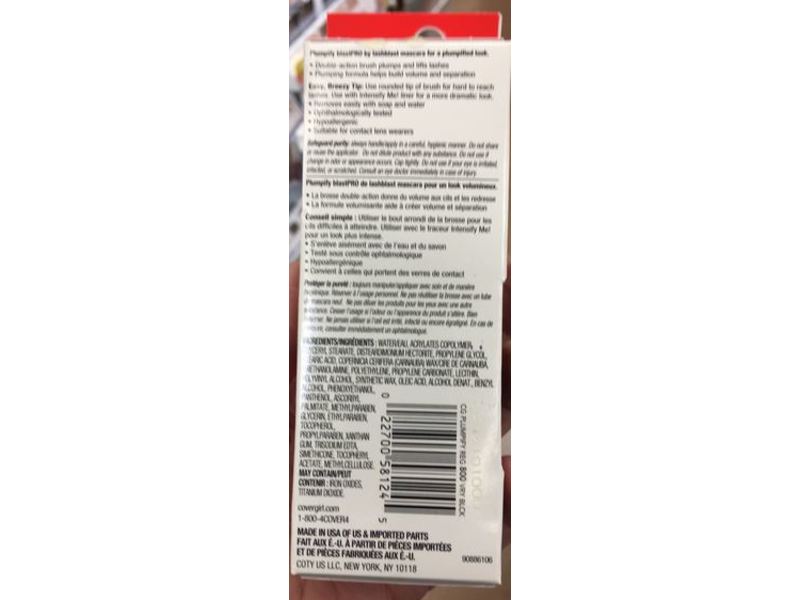 CoverGirl Plumpify BlastPro Mascara, Very Black, 0.44 fl oz/13.1 mL