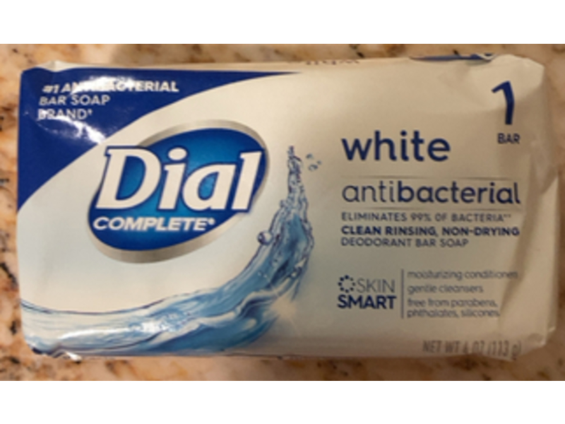 Dial Complete Antibacterial Clean Deodorant Bar Soap, White, 4 oz/113 g, 8 Count