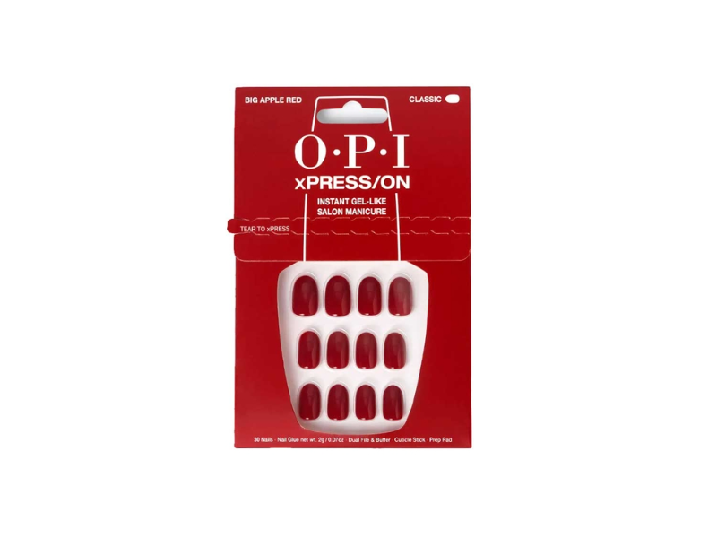 O.P.I X Press/On Press On Nails Classic, Big Apple Red, 30 Count
