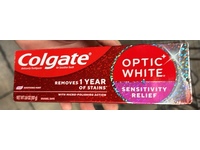 Colgate Optic White Sensitivity Relief Toothpaste, Soothing Mint, 3.8 oz/107 g - thumbnail 2