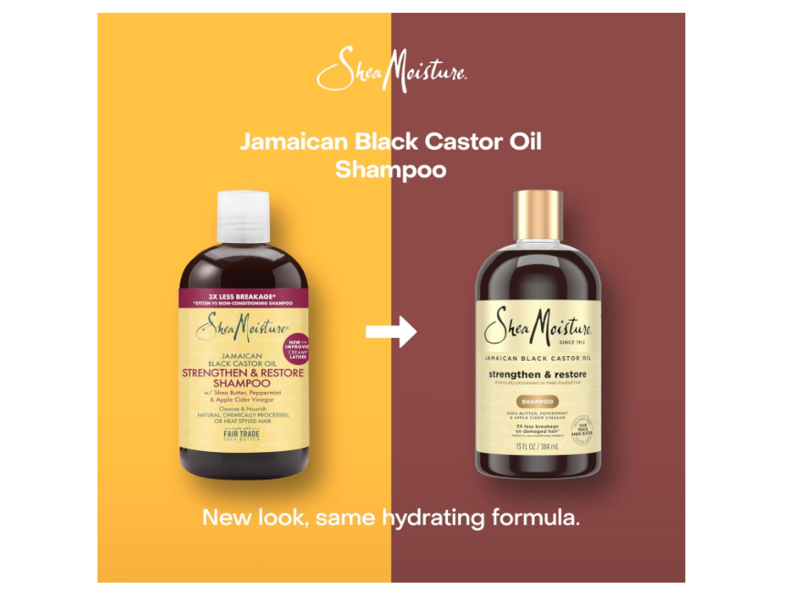 SheaMoisture Strengthen & Restore Shampoo, Jamaican Black Castor Oil, 24 fl oz/710 mL