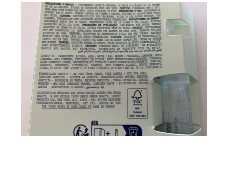 Prada Infusion De Cedre Eau De Parfum Spray, 0.04 fl oz/1.2 mL