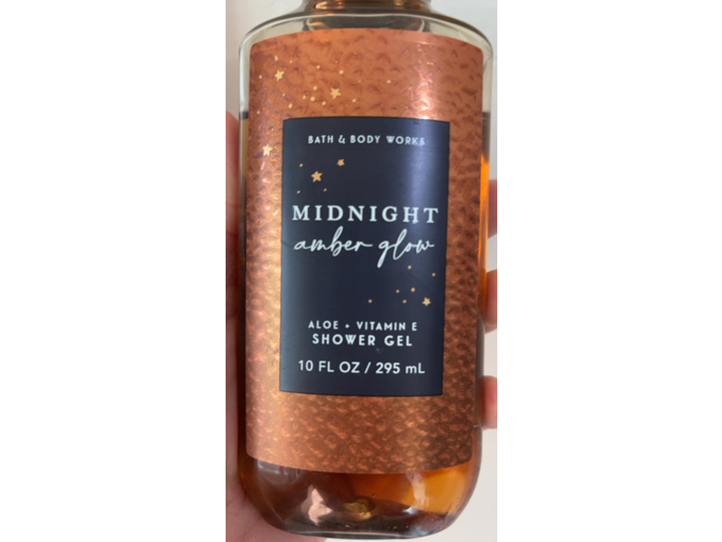 Bath & Body Works Midnight Amber Glow Shower Gel, Aloe + Vitamin E, 10 fl oz/295 mL, Pack Of 2