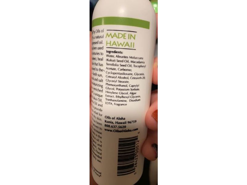 Oils Of Aloha Kukui Moisturizing Lotion, Plumeria Fragrance, 4 fl oz/118 mL