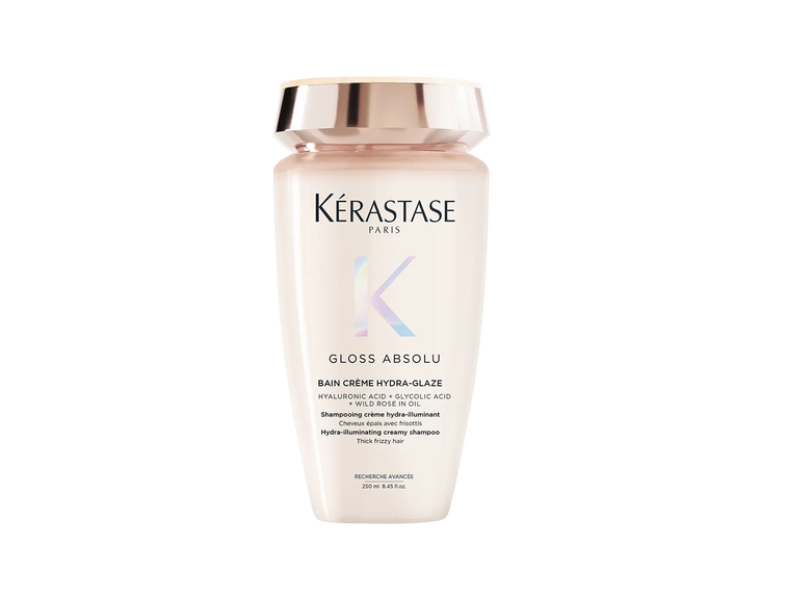 Kerastase Paris Gloss Absolu Bain Creme Hydra-Glaze Shampoo, Hyaluronic Acid + Glycolic Acid + Wild Rose In Oil, 8.45 fl oz/250 mL