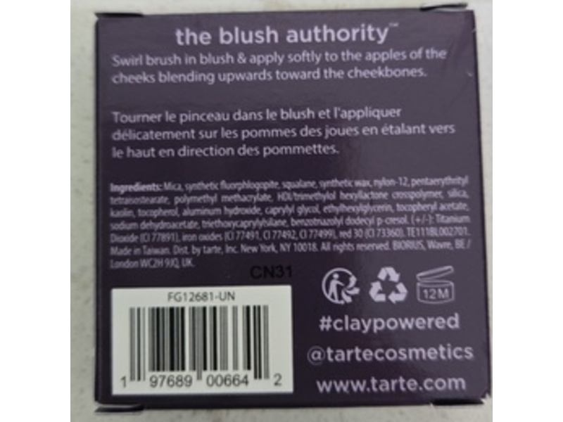 Tarte Amazonian Clay 12 Hour Blush, Paaarty, 0.05 oz/1.5 g