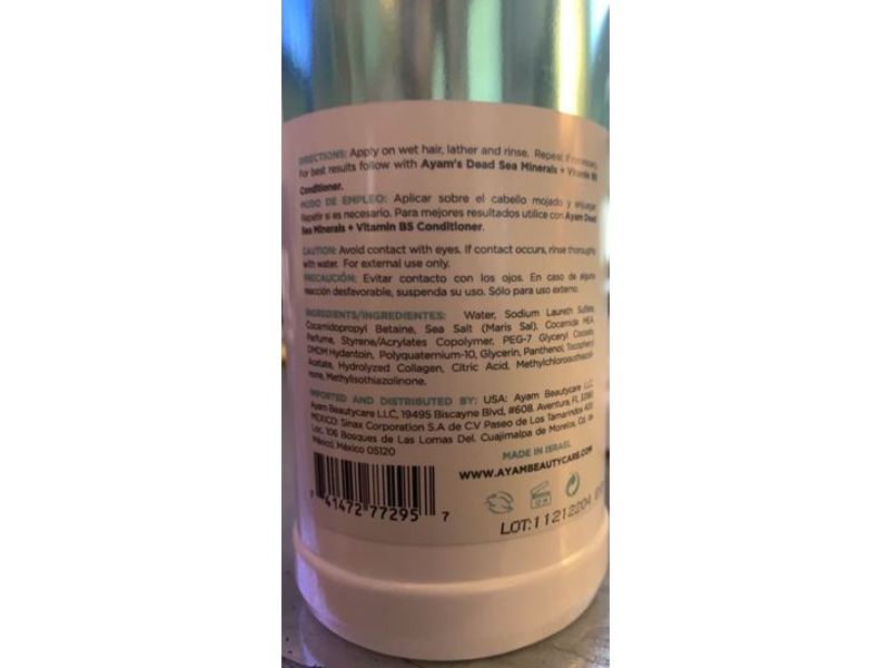 Ayam Beautycare Dead Sea Minerals + Vitamin B5 Shampoo, Daily Balance, 13.5 fl oz/400 mL