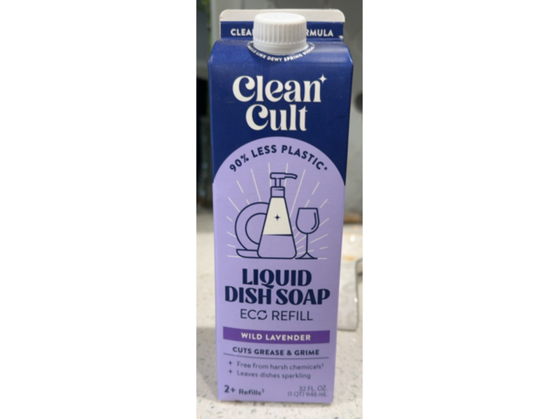 Clean Cult Liquid Dish Soap, Wild Lavender, 32 fl oz/946 mL