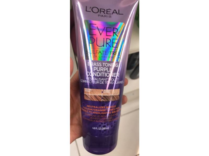 L'Oreal Paris Ever Pure Brass Toning Purple Conditioner, Sulfate-Free, 6.8 fl oz/200 mL