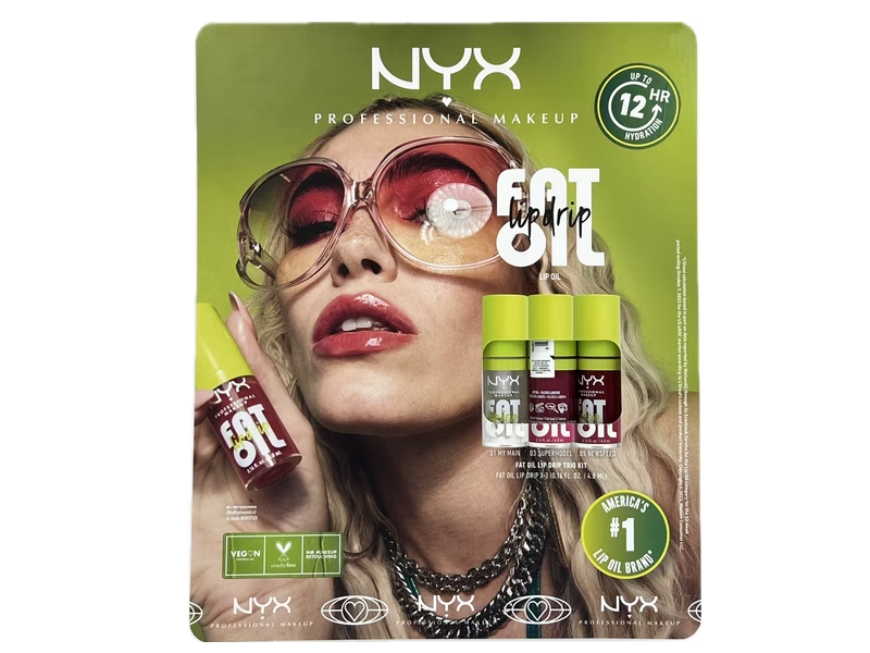 NYX Professional Makeup Fat Lip Drip Lip Oil Kit, 01 My Main, 3 Supermodel, 05 Newsfeed