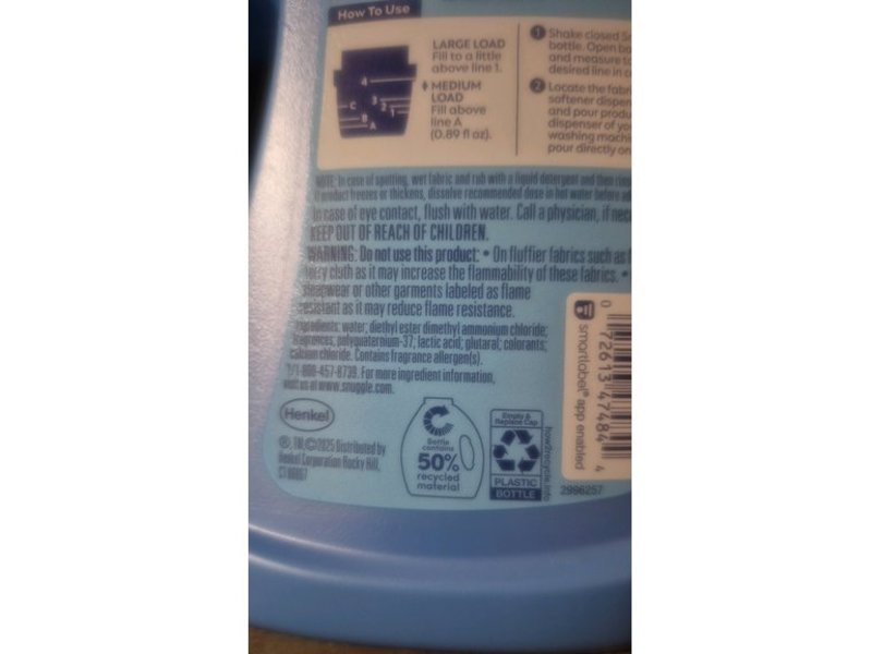 Snuggle + SuperFresh Liquid Fabric Conditioner, Spring Burst, 40 Loads, 35.7 fl oz/1.05 L