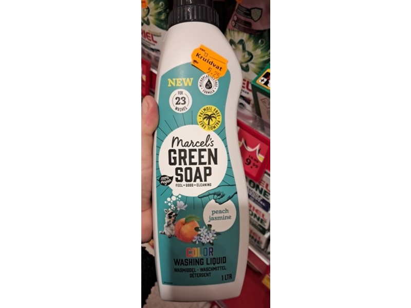 Marcel's Green Soap Color Washing Liquid Detergent, Peach Jasmine, 23 Loads, 1 L