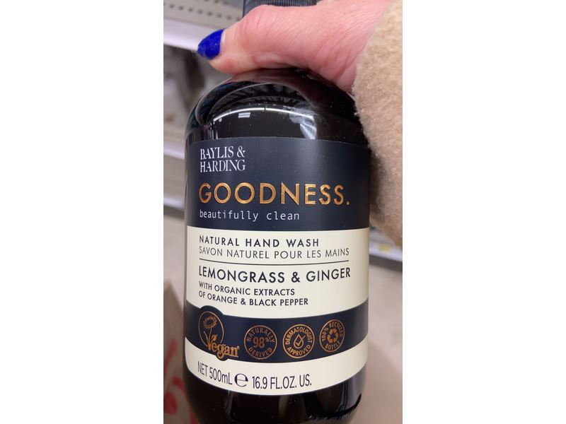 Baylis & Harding Goodness Hand Wash, Lemongrass & Ginger, 16.9 fl oz/500 ml, Pack of 3