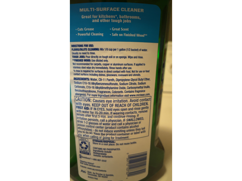 Mr. Clean Multi-Surface Cleaner, Original Fresh, 41 fl oz/1.21 L