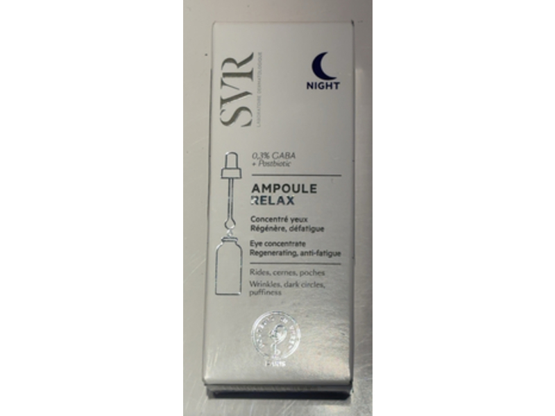 SVR Ampoule Relax, 0.3% GABA + Postbiotic, 0.5 fl oz/15 mL