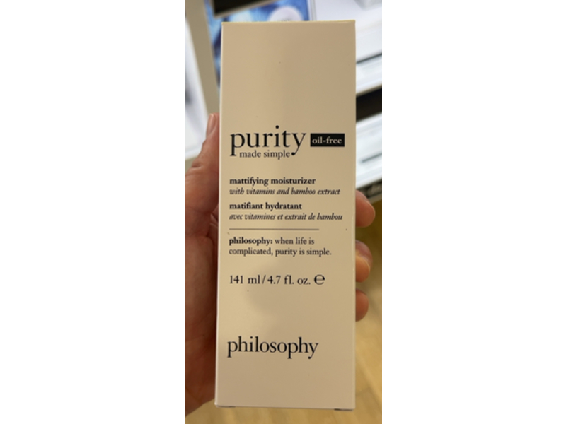 Philosophy Purity Mattifying Moisturizer, Vitamins & Bamboo Extract, 4.7 fl oz/141 mL