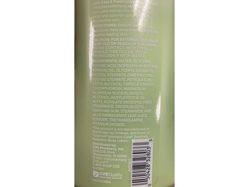 CVS Beauty 360 B Cool & Fresh Body Lotion, Aloe Vera, 10 fl oz/295 mL