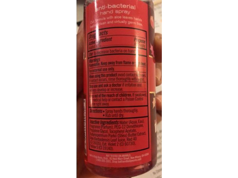 Bath & Body Works Winter Candy Apple, Anti-Bacterial Hand Spray, Natural Essential Oils, 3 fl oz/88 mL