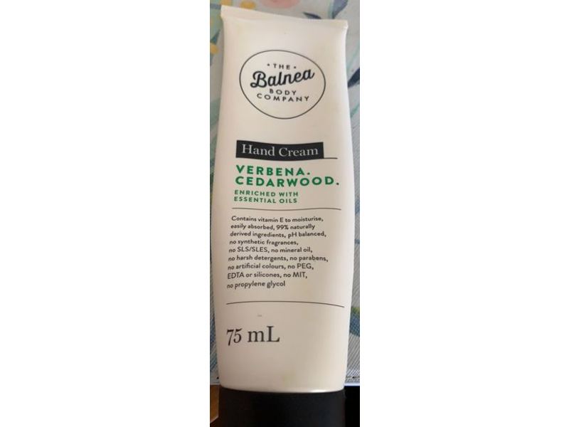 The Balnea Body Company Hand Cream, Verbena & Cedarwood, 75 mL
