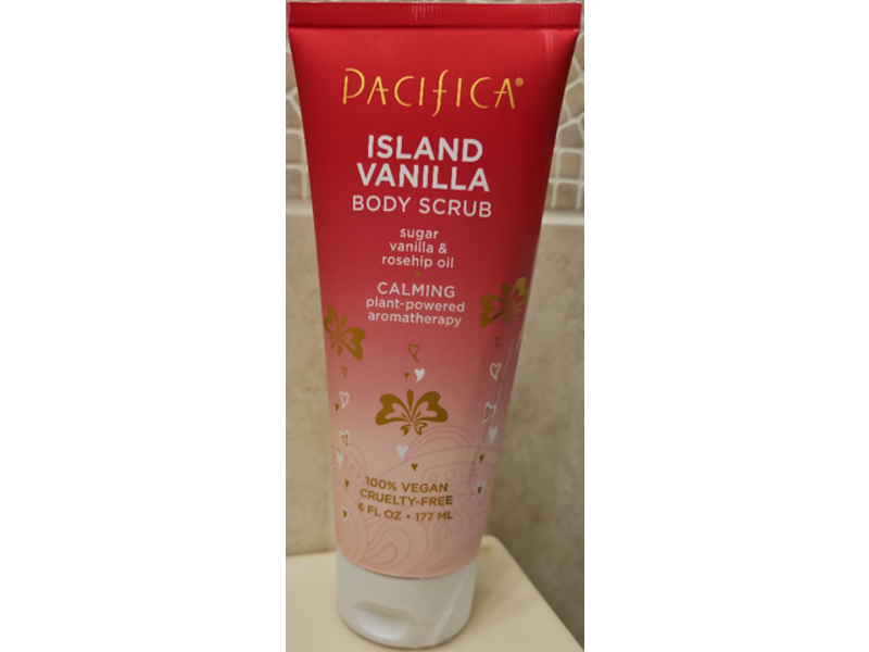 Pacifica Island Body Scrub, Sugar Vanilla & Rosehip Oil, 6 fl oz/177 mL