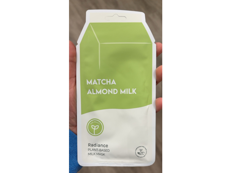 ESW Beauty Radiance Plant-Based Milk Mask, Matcha Almond Milk, 0.91 fl oz/27 mL