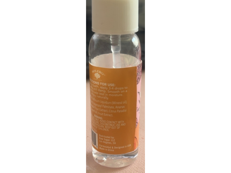 Bolero Soothing Body Oil, Pink Pineapple + Grapefruit, 1 fl oz/29.5 mL