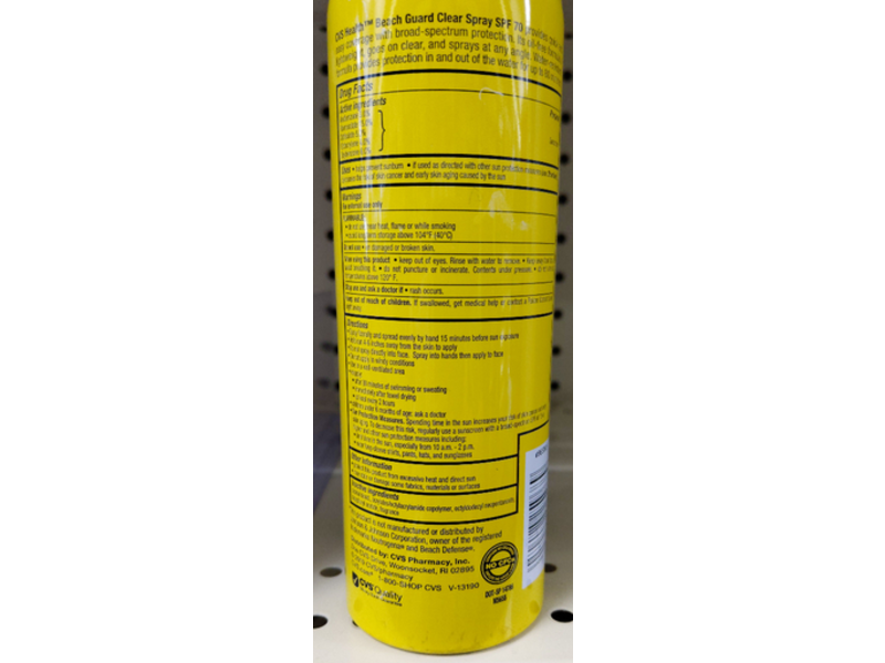 Cvs Health Beach Guard Clear Spray, SPF 70, 6.5 oz/ 184 g