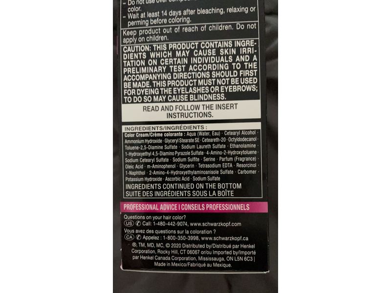 Schwarzkopf Color Ultime Long Lasting Vibrant Color, 1.3 Black Cherry, 1 Application