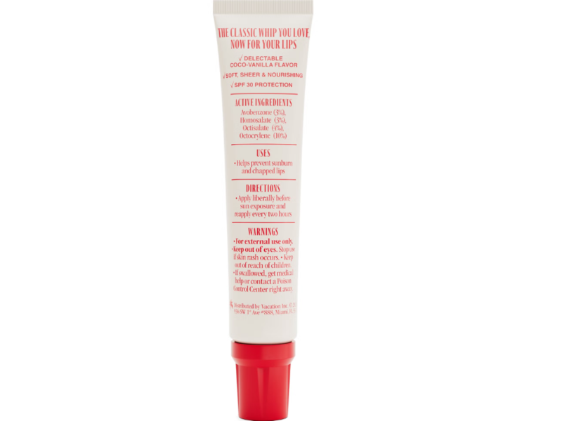 Vacation Classic Whip Lip Balm Sunscreen, SPF 30, Coco-Vanilla Flavor, 0.5 oz/15 mL