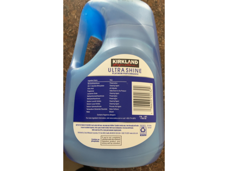 Kirkland Signature Ultra Shine Dishwashing Liquid, Fresh Scent, 90 fl oz