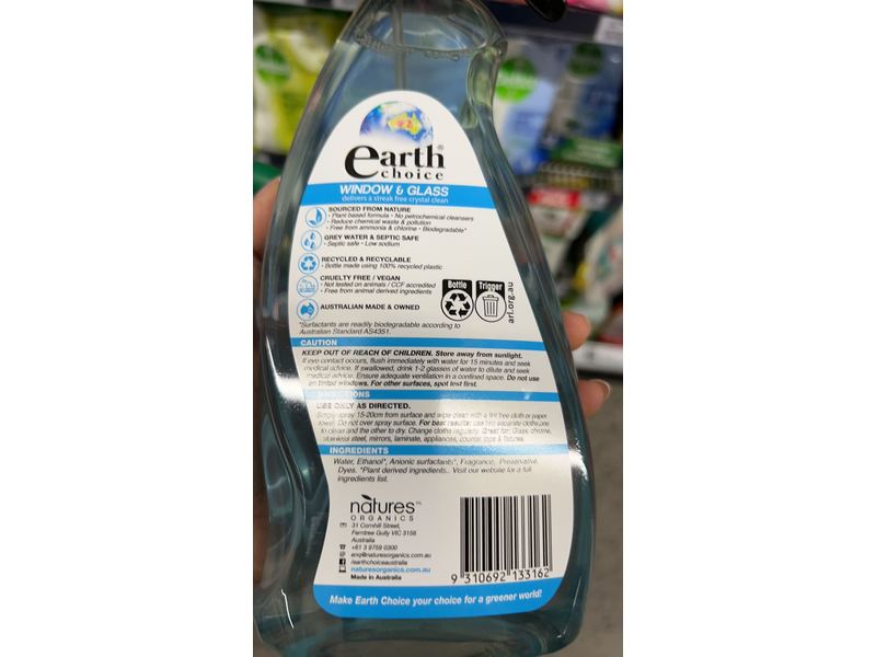 Earth Choice Window & Clean Crystal Clean, 600 mL