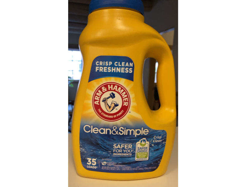 Arm & Hammer Clean & Simple Liquid Laundry Detergent, Crisp Clean, 35 Loads, 45.5 fl oz/1.34 L