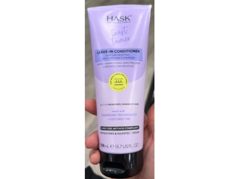 Hask Twist Tamer Leave-In Conditioner, Coconut Oil, 6.7 fl oz/198 mL