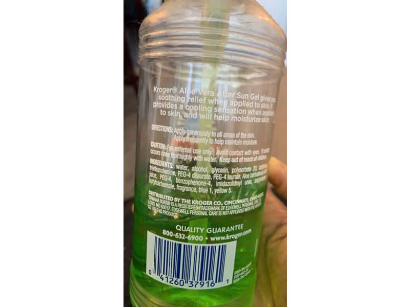 Kroger After Sun Gel, Aloe Vera, 16 fl oz/473 mL