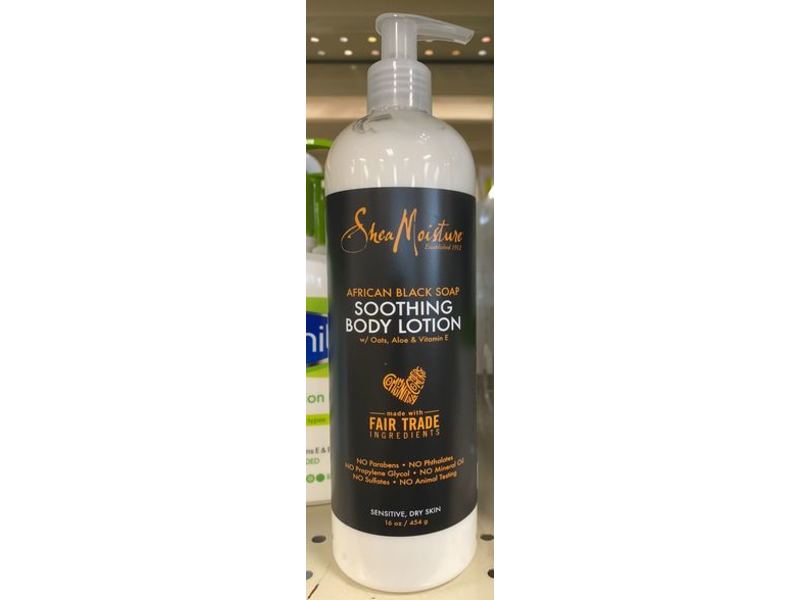 SheaMoisture Soothing Body Lotion, African Black Soap, 16 oz/454 g