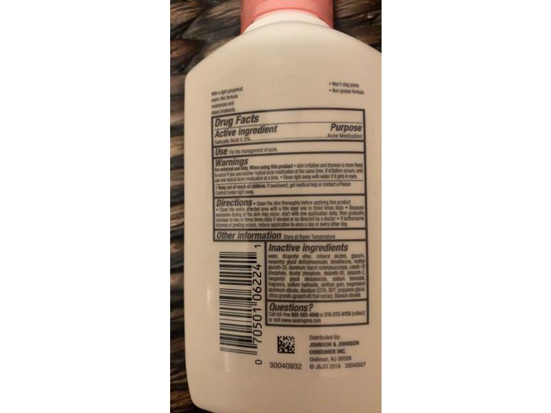 Neutrogena Oil-Free Acne Moisturizer, Pink Grapefruit, 4 fl oz (118 mL)