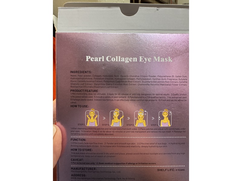 Icikol Pearl Collagen Eye Mask, White, 12 Pairs