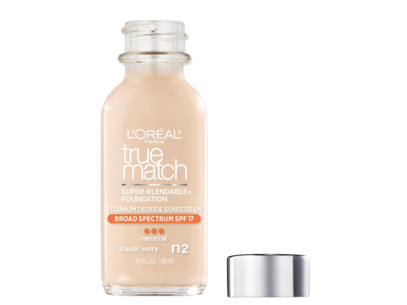 L'Oreal Paris True Match Liquid Foundation, Classic Ivory N2, SPF 17, 1 fl oz/30 mL