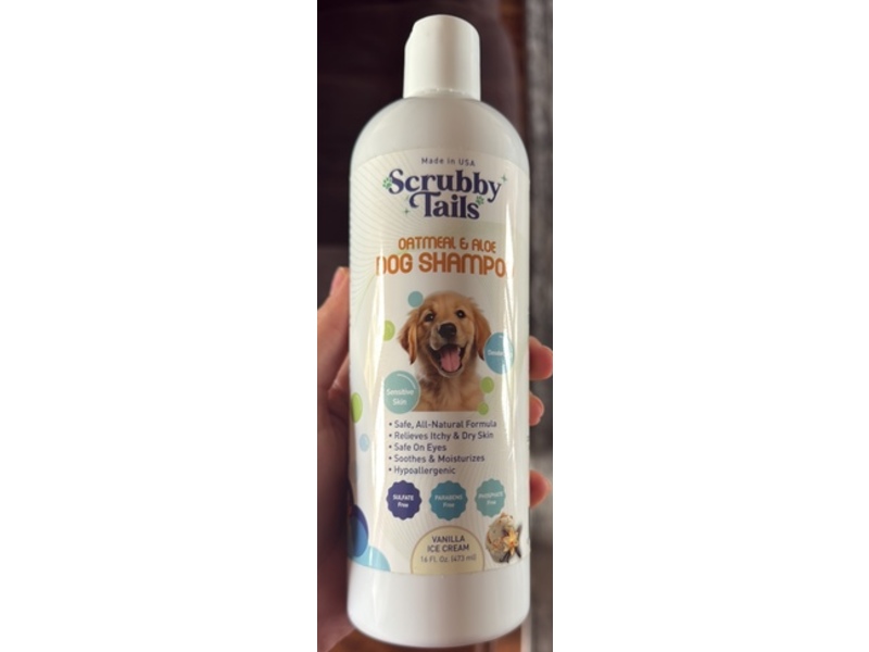 Scrubby Tails Dog Shampoo, Oatmeal & Aloe Vanilla Ice Cream, 16 fl oz/473 mL