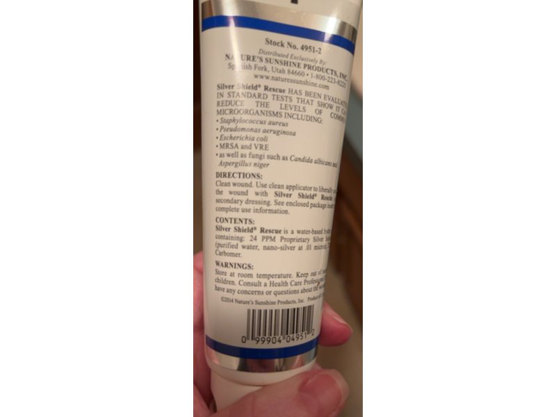 Nature's Sunshine Silver Shield Rescue Wound Dressing Gel, 3 oz/85.0 g