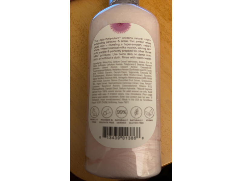 Farmhouse Fresh Three Milk Whipfoliant Ageless Cleanser, 6 fl oz