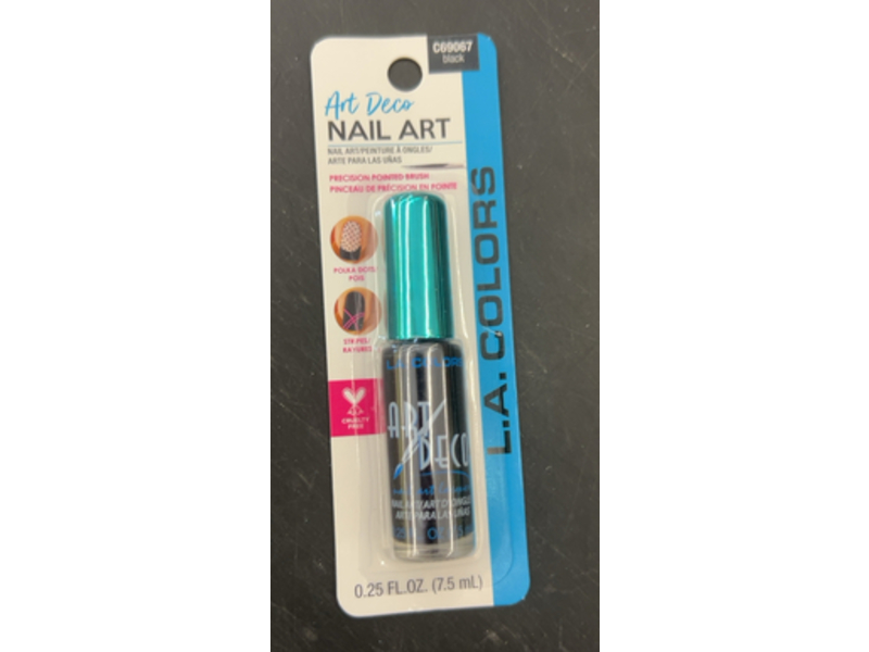 L.A.Colors Art Deco Nail Art, Black, 0.25 fl oz/7.5 mL