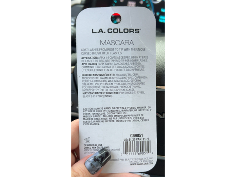 L.A. Colors Wowie Lash Mascara, C69051 Classic Black, 0.20 fl oz/6 mL