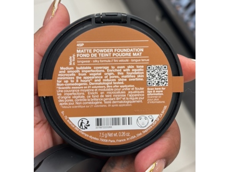 Sephora Matte Powder Foundation, 45P, 0.26 oz/7.5 g